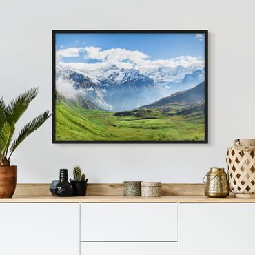 Plakat w ramie - Szwajcarska panorama alpejska