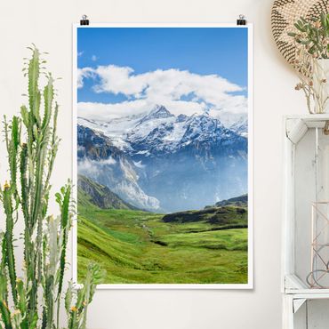 Plakat - Szwajcarska panorama alpejska