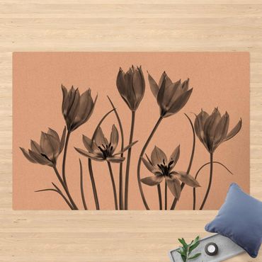 Mata korkowa - Siedem kwiatów tulipana Czarno-biały