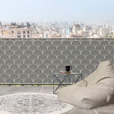 Osłona balkonowa zapewniająca prywatność - Srebrny wygląd Art Deco