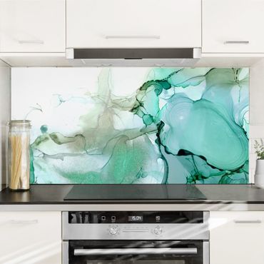 Panel szklany do kuchni - Smaragd Burza