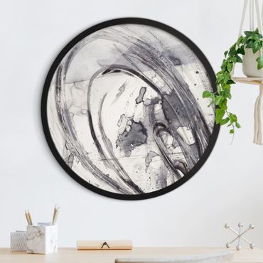 Okrągły obraz w ramie - Sonar Black And White II
