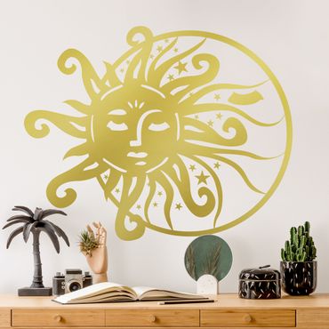 Naklejka na ścianę - Słońce i Księżyc
