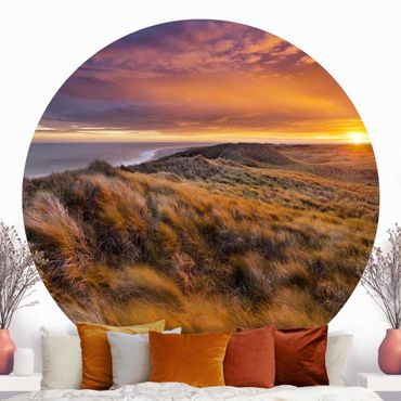 Okrągła tapeta samoprzylepna - Wschód słońca na plaży na Sylcie