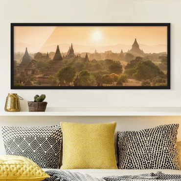 Plakat w ramie - Zachód słońca nad Baganem