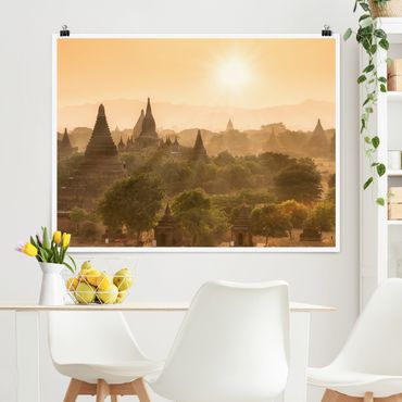 Plakat - Zachód słońca nad Baganem