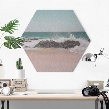 Obraz heksagonalny z Alu-Dibond - Słoneczna Plaża Meksyk