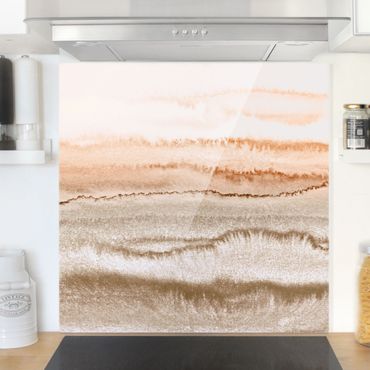 Panel szklany do kuchni - Gra kolorów Szum morza w sepii