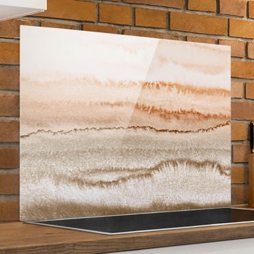 Panel szklany do kuchni - Gra kolorów Szum morza w sepii
