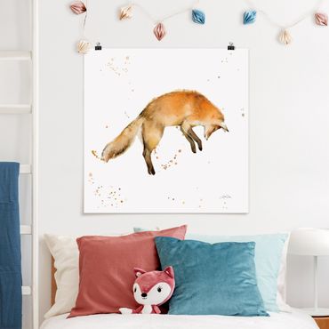 Plakat reprodukcja obrazu - Leaping Fox