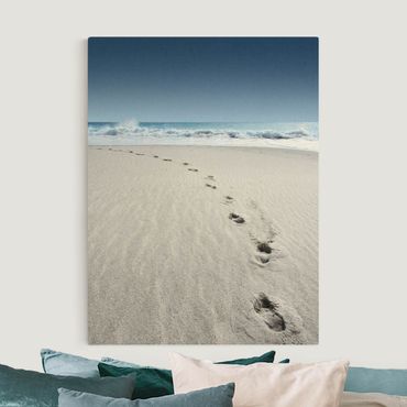 Obraz na naturalnym płótnie - Ścieżki na piasku