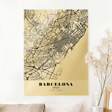 Obraz na szkle - City Map Barcelona - Klasyczna