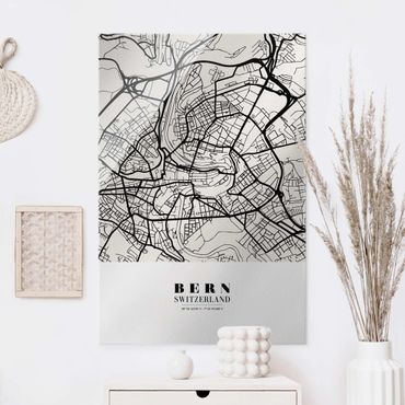 Obraz na szkle - Mapa miasta Berno - Klasyczna