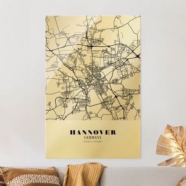 Obraz na szkle - Mapa miasta Hanower - Klasyczna