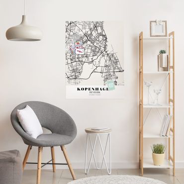 Obraz na szkle - City Map Copenhagen - Klasyczna
