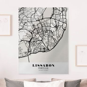 Obraz na szkle - City Map Lisbon - Klasyczna