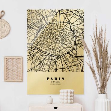 Obraz na szkle - City Map Paris - Klasyczna