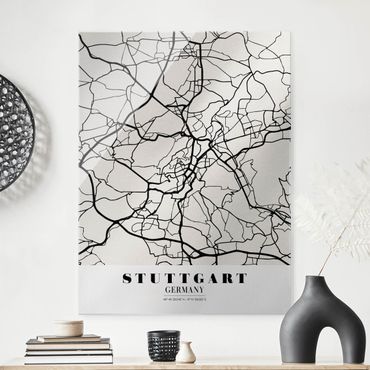 Obraz na szkle - Mapa miasta Stuttgart - Klasyczna