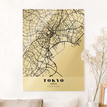 Obraz na szkle - Mapa miasta Tokio - Klasyczna