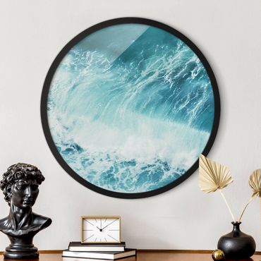 Okrągły obraz z ramką - Siła oceanu