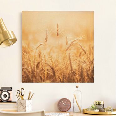 Obraz na naturalnym płótnie - Kłosy kukurydzy z blachy stalowej