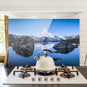 Panel szklany do kuchni - Jezioro Stelli przed Matterhornem