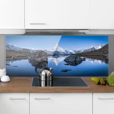 Panel szklany do kuchni - Jezioro Stelli przed Matterhornem