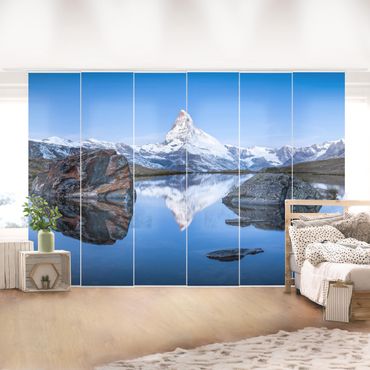 Zasłony panelowe zestaw - Jezioro Stelli przed Matterhornem