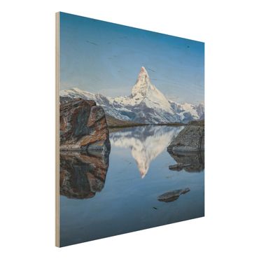 Obraz z drewna - Jezioro Stelli przed Matterhornem