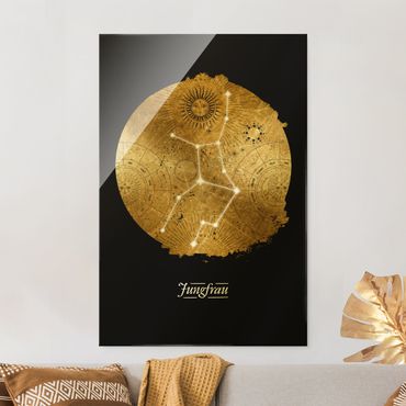 Obraz na szkle - Znak zodiaku Virgo Szare złoto