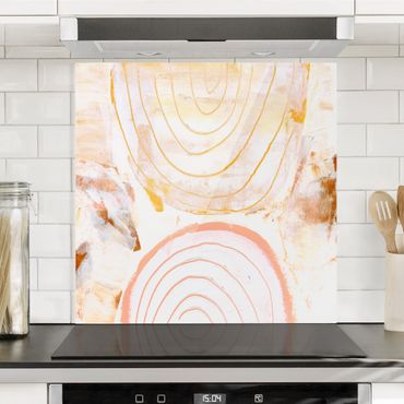 Panel szklany do kuchni - Promienny kolor łuku w karmelu