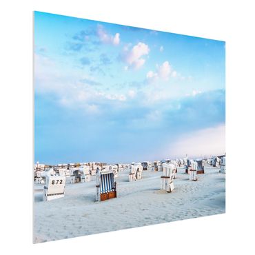 Obraz Forex - Krzesła plażowe nad Morzem Północnym
