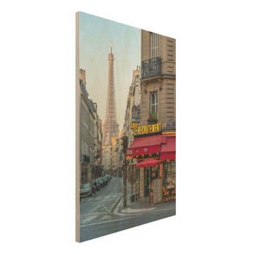 Obraz z drewna - Street of Paris