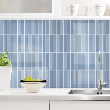 Panel ścienny do kuchni - Płytki podłużne - jasnoniebieskie