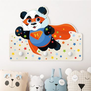 Dziecięcy wieszak ścienny - Super Panda z listami z życzeniami