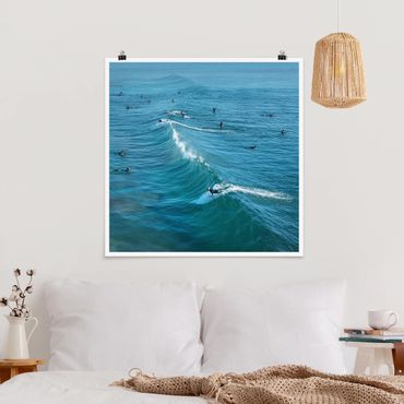 Plakat reprodukcja obrazu - Surfer At Huntington Beach