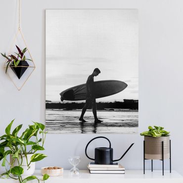 Obraz na płótnie - Shadow Surfer Boy In Profile - Format pionowy 3:4