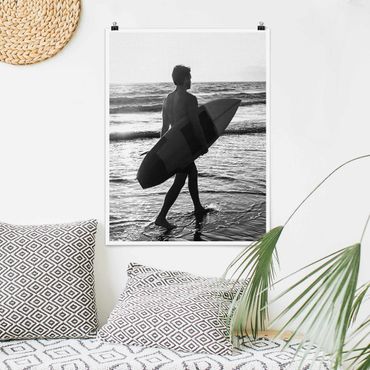 Plakat reprodukcja obrazu - Surfer Boy At Sunset