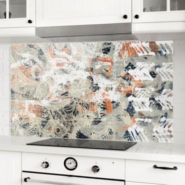 Panel szklany do kuchni - Kolaż z terakoty II