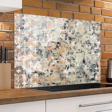 Panel szklany do kuchni - Kolaż z terakoty