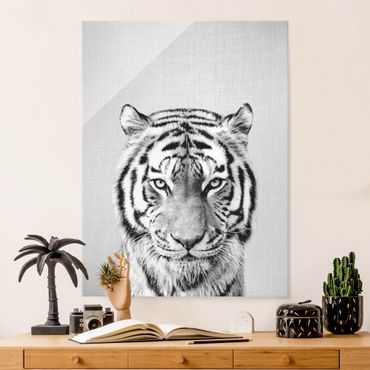 Obraz na szkle - Tiger Tiago Black And White