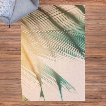Mata korkowa - Rośliny tropikalne Palmy o zachodzie słońca II