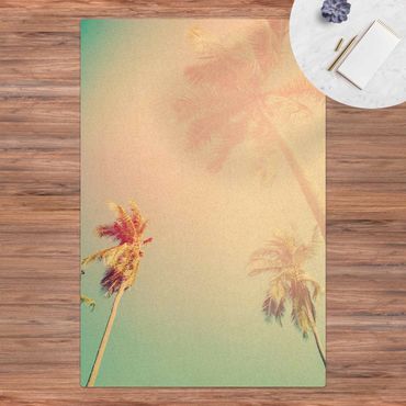 Mata korkowa - Rośliny tropikalne Palmy o zachodzie słońca III