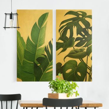 Obraz na płótnie - Tropikalny duet liściowy