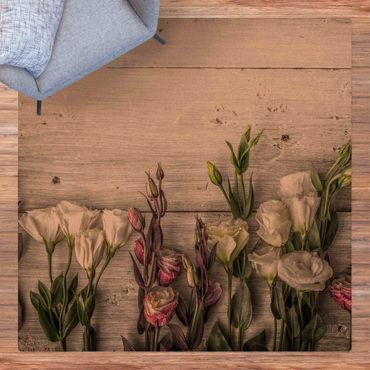 Mata korkowa - Tulipanowa róża Shabby Wood Look