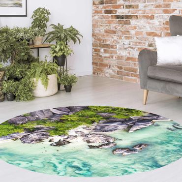 Okrągły dywan winylowy - Ukryta Plaża