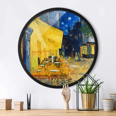 Okrągły obraz w ramie - Vincent Van Gogh - Cafe Terrace In Arles