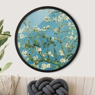 Okrągły obraz w ramie - Vincent Van Gogh - Almond Blossom