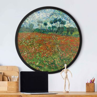 Okrągły obraz w ramie - Vincent Van Gogh - Poppy Field