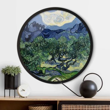 Okrągły obraz w ramie - Vincent Van Gogh - Olive Trees